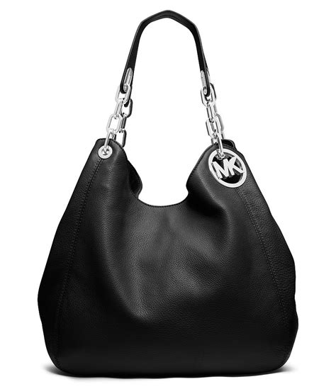 michael kors fulton large hobo black silver|Macy's.